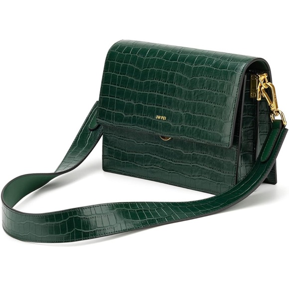 JW PEI Dark Green Mini Flap Crossbody - Picture 1 of 4